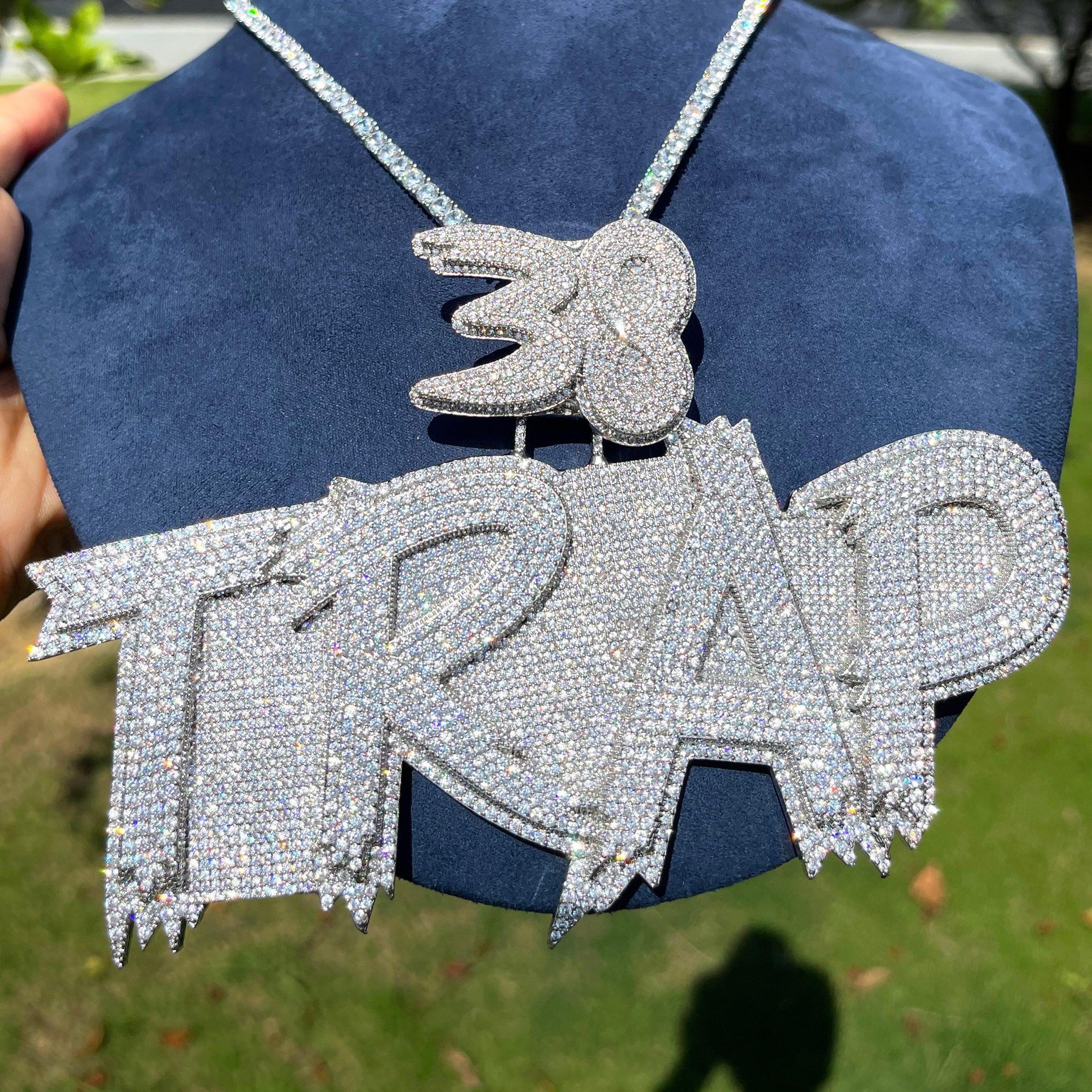 Customizable Bail Supreme Iced Out Personalized Custom Name Necklace Pendant – Luxury Hip Hop Jewelry for Men & Women - CaratixJewelry